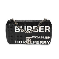 Burberry Black & White Glossy Leather Small Lola Bag