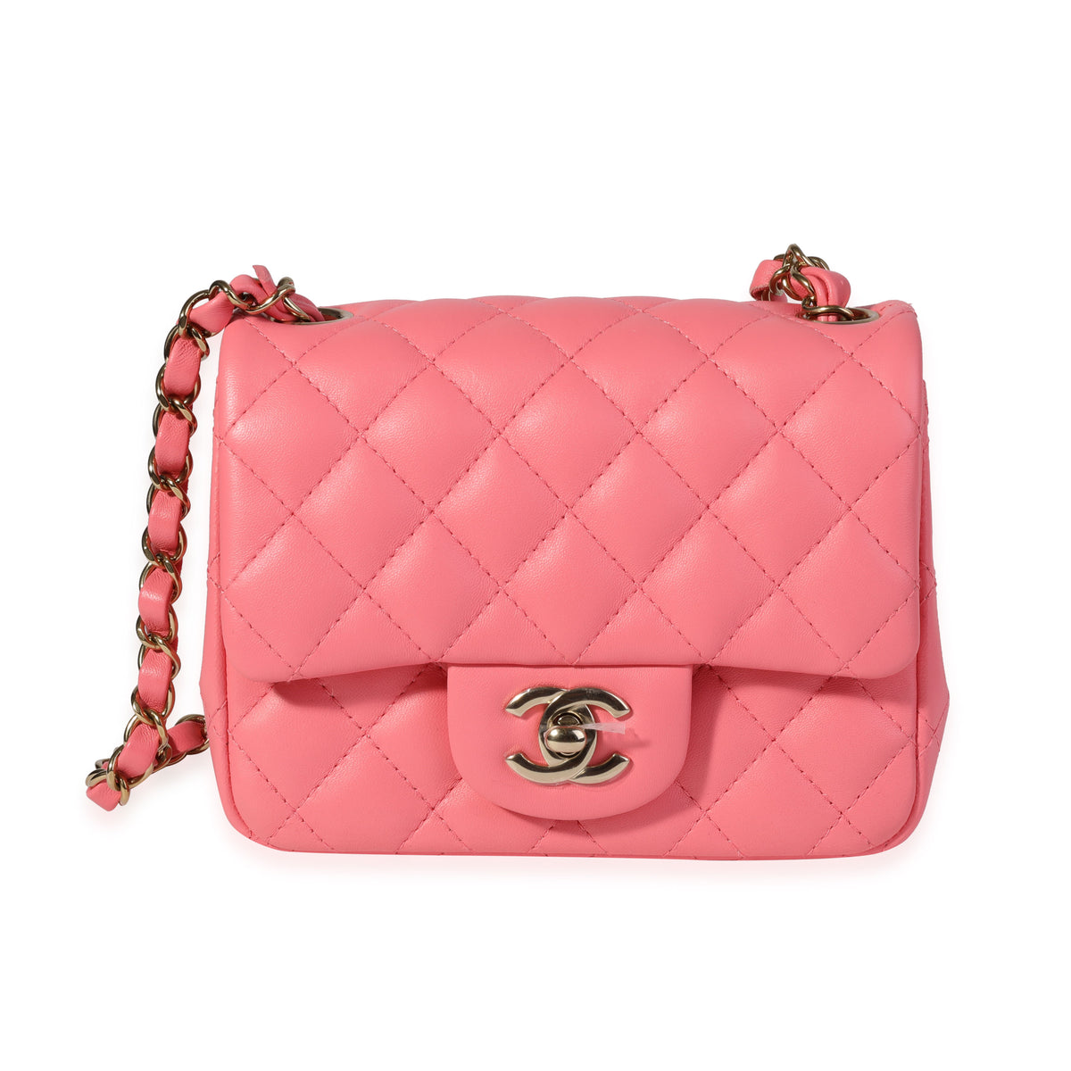 Chanel Pink Quilted Lambskin Vintage Square Mini Flap Bag in 2023