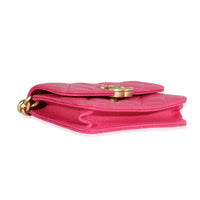 Chanel Dark Pink Quilted Caviar Melody Coin Purse With Chain