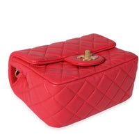 Chanel Strawberry Red Quilted Lambskin Pearl Crush Mini Flap Bag