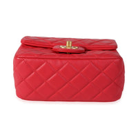 Chanel Strawberry Red Quilted Lambskin Pearl Crush Mini Flap Bag