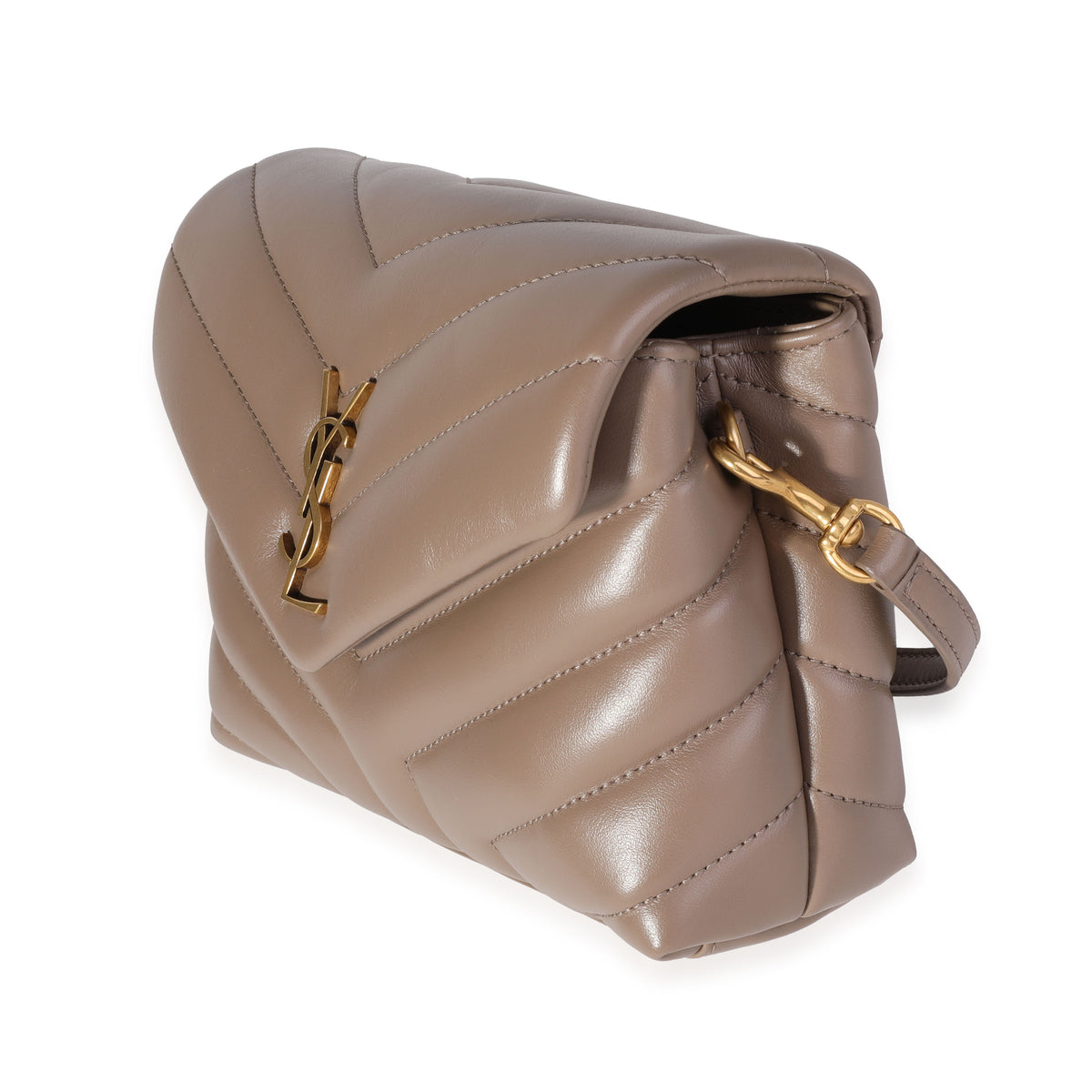 Saint Laurent Taupe Matelassé Leather Loulou Toy Bag myGemma