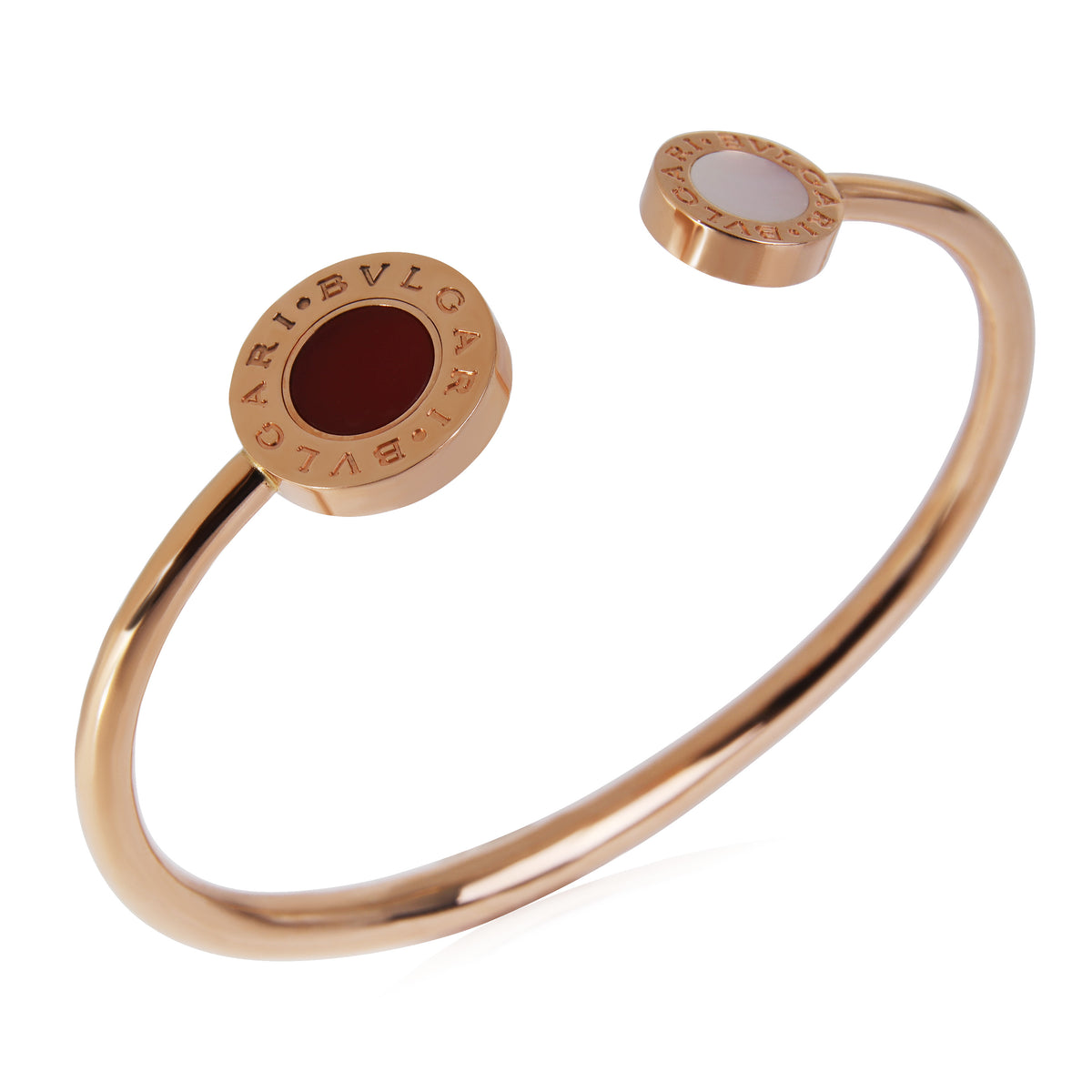 BVLGARI Bvlgari Bvlgari Carnelian & Mother Of Pearl Bracelet in 18k Rose Gold