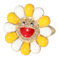 Takashi Murakami Sunflower Ring  in 18K Yellow Gold 0.27 CTW
