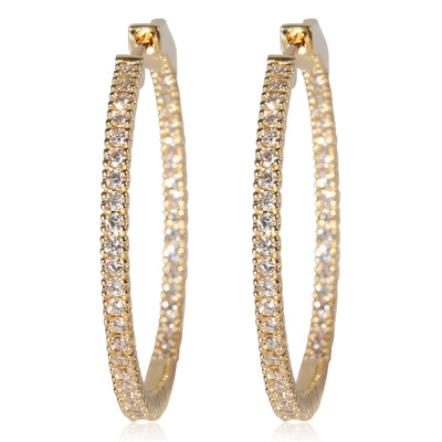 Diamond Inside Out Hoop Earring in 18k Yellow Gold (1.03 CTW)