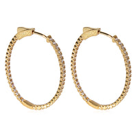 Diamond Oval Hoop Earring in 18k Yellow Gold (1.92 CTW)