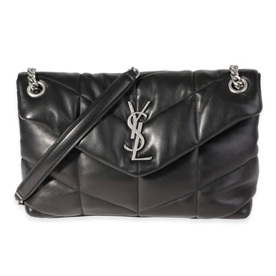 Saint Laurent Black Quilted Lambskin Small Loulou Puffer Bag