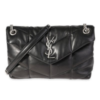 Saint Laurent Black Quilted Lambskin Small Loulou Puffer Bag