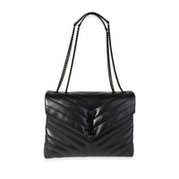 Saint Laurent So Black Matelassé Leather Medium Loulou Bag