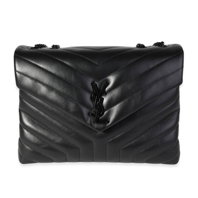 Saint Laurent So Black Matelassé Leather Medium Loulou Bag