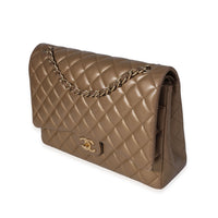 Chanel Bronze Quilted Lambskin Maxi Classic Double Flap Bag