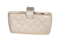 Chanel Gold Quilted Lambskin Mini Phone Holder Clutch