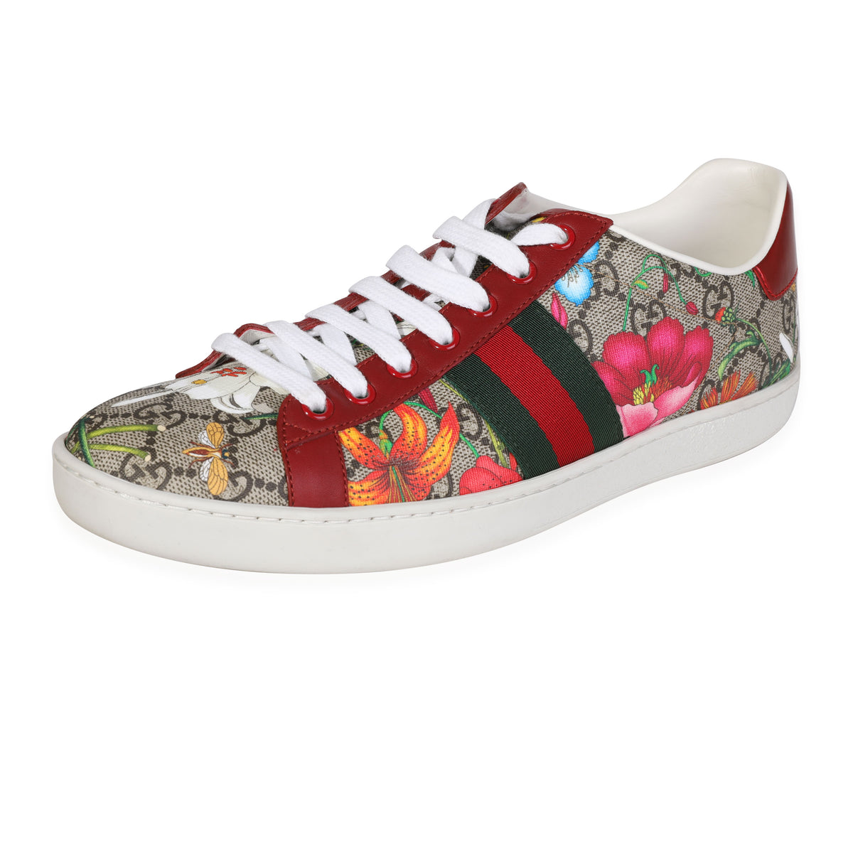 Gucci -  Gucci Wmns Ace GG Supreme Low Flora Print - Red (9 EUR)