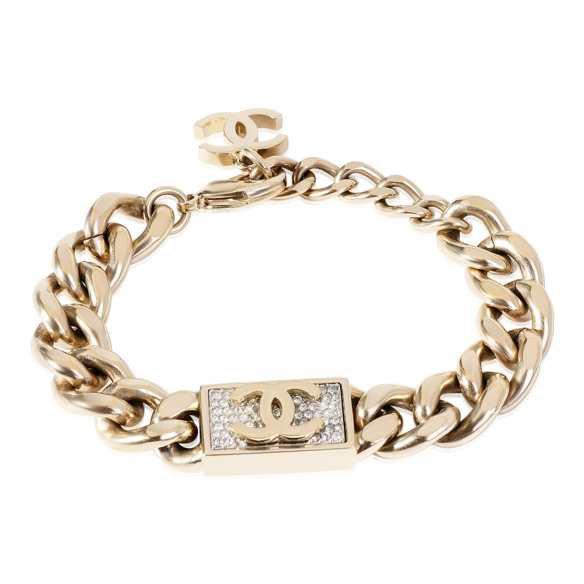Chanel CC Strass Curb Link Bracelet