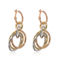 Cartier Trinity Diamond Earrings in 18k 3 Tone Gold 1.5 CTW