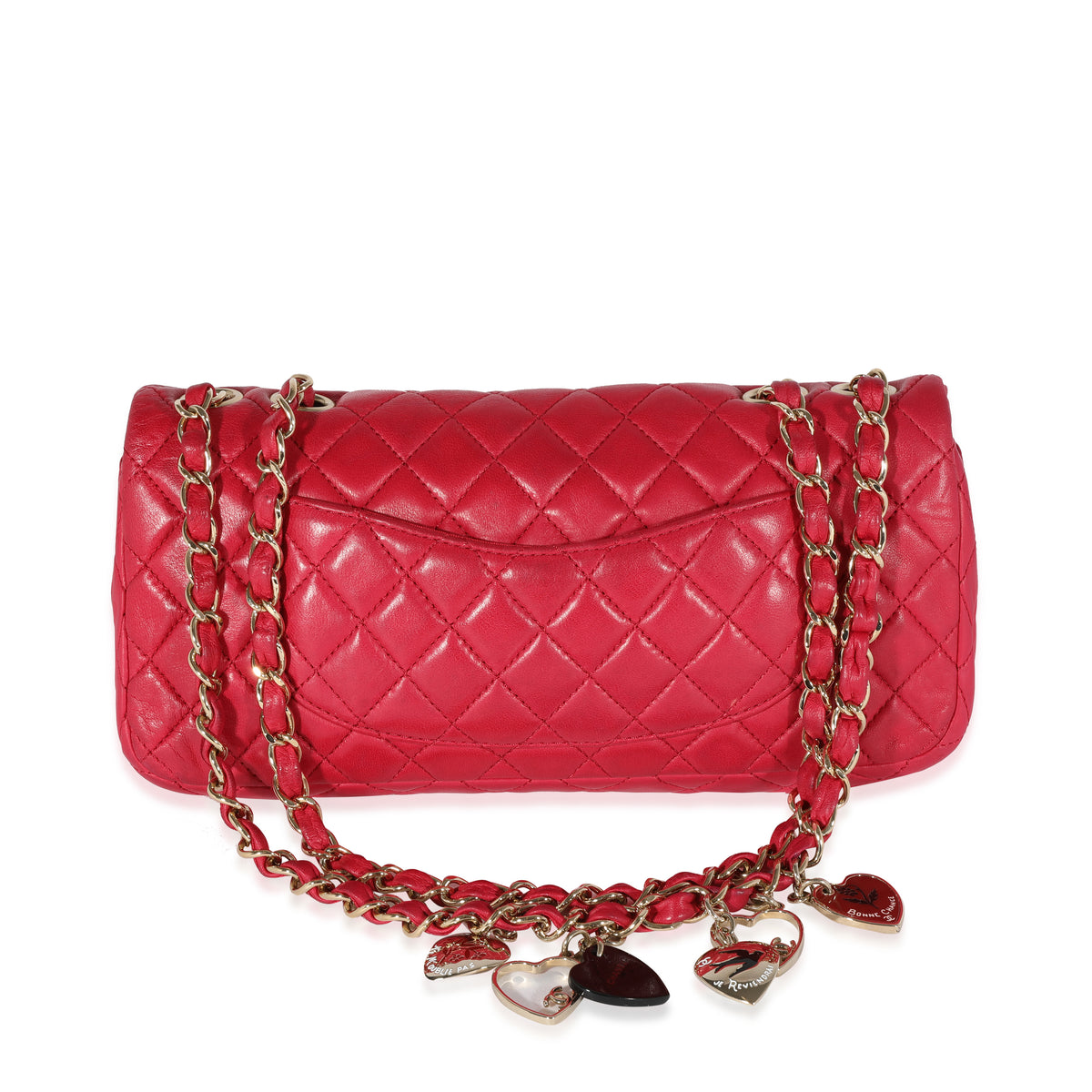 Chanel Red Quilted Lambskin Valentine's Day East West Single Flap Bag, myGemma, SG