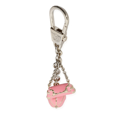 Gucci Gold Metal & Pink Enamel Equestrian Bag Charm