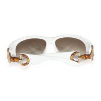Gucci White Bamboo Horsebit Sunglasses