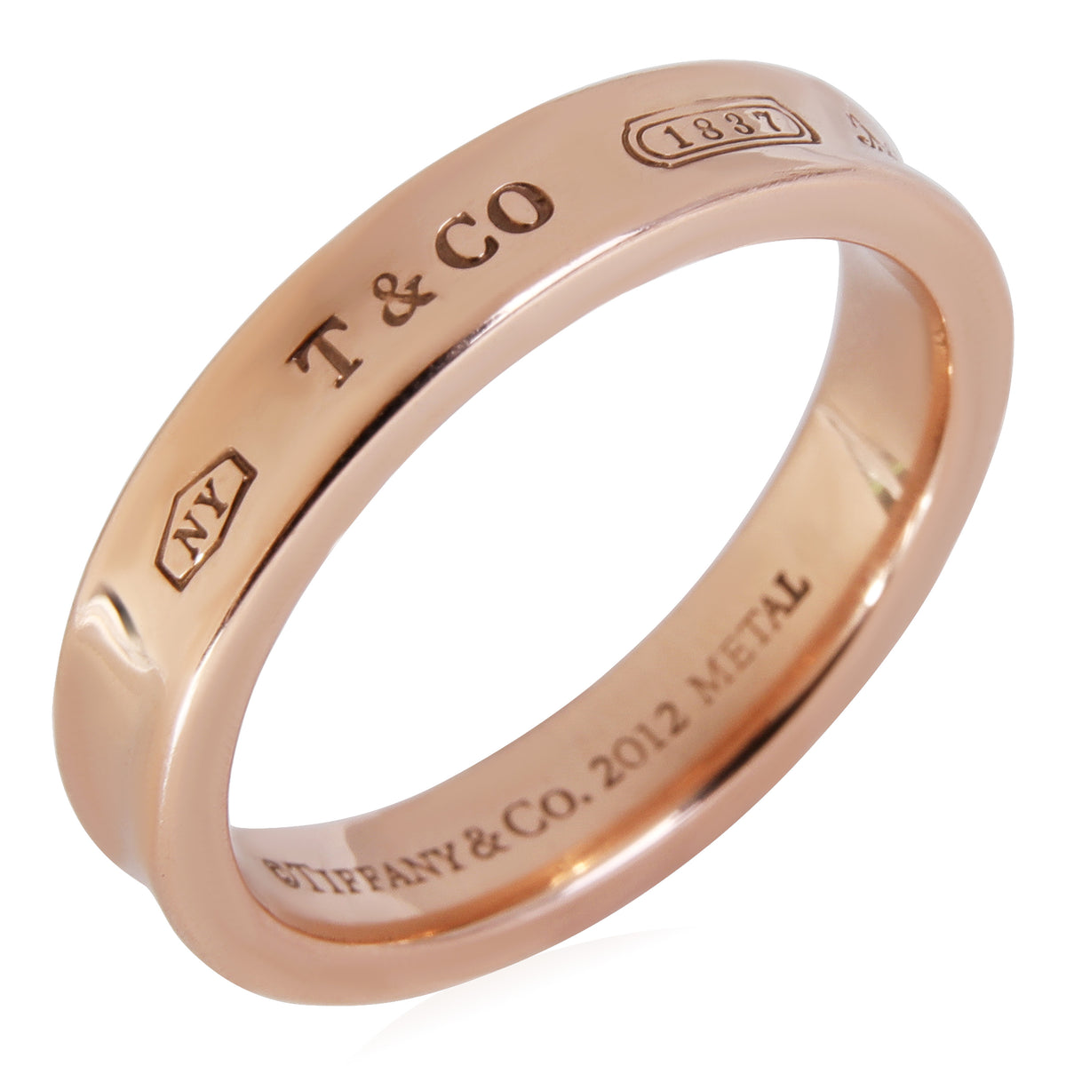 Tiffany 1837 Ring in Yellow Gold with Diamonds, Narrow, Size: 8