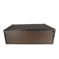 Louis Vuitton Monogram Macassar & Black Leather Alzer Trunk 80