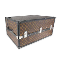 Louis Vuitton Monogram Macassar & Black Leather Custom 8 Compartment Shoe Trunk