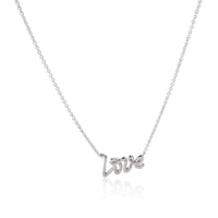 Tiffany & Co. Paloma Picasso Graffiti Love Necklace 18K White Gold 0.15 Ctw