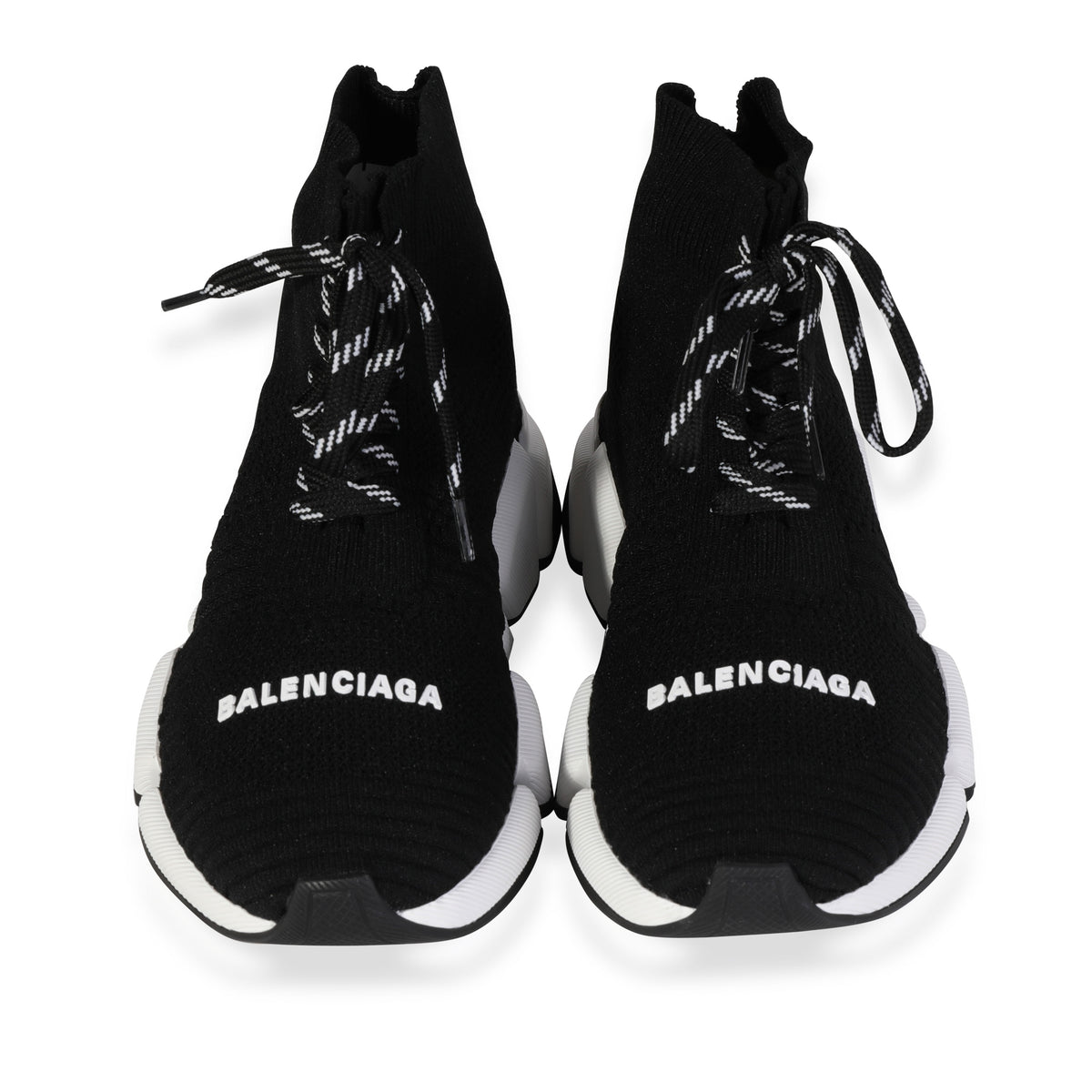 Balenciaga -  Balenciaga Kids Speed 2.0 Lace Up Trainer 'Black White' (34 EUR)