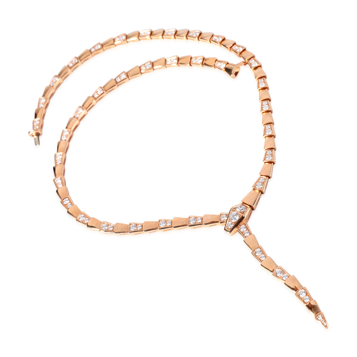 Bvlgari Serpenti Viper Diamond Necklace in 18k Rose Gold
