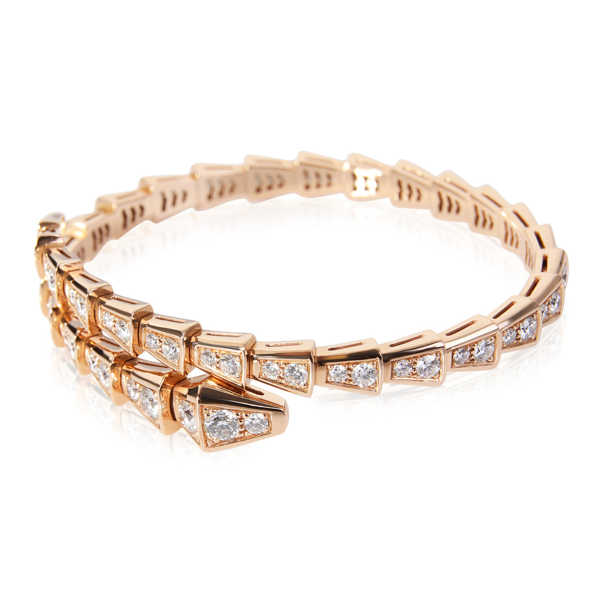 Serpenti Viper 18K Rose Gold & Pavè Diamond Bracelet