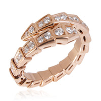 BVLGARI Serpenti Diamond Ring in 18K Rose Gold 0.66 CTW