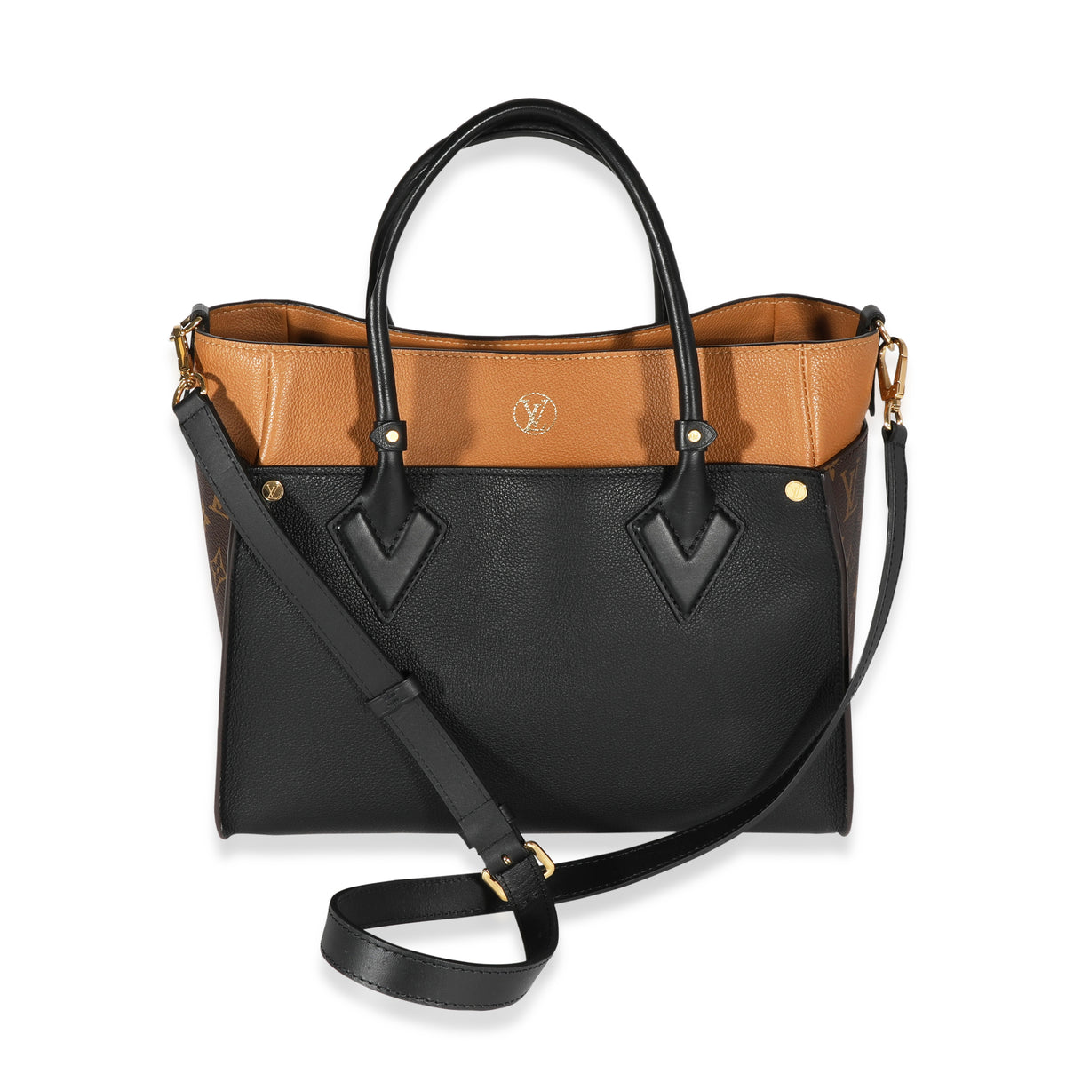 Louis Vuitton Monogram on My Side mm Tote Bag, Brown, One Size