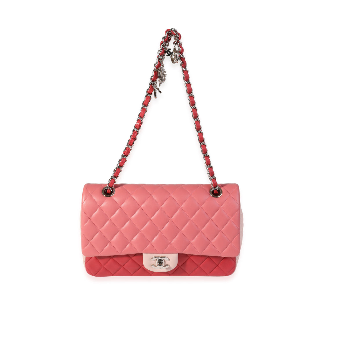 Pink Quilted Lambskin Medium Classic Heart Chain Valentine Flap