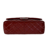 Chanel Dark Red Quilted Patent Leather Jumbo Classic Double Flap Bag