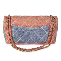 Chanel Multicolor Wool Stitched Single Flap Bag