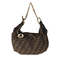 Fendi Brown Zucca Canvas Chef Chain Hobo