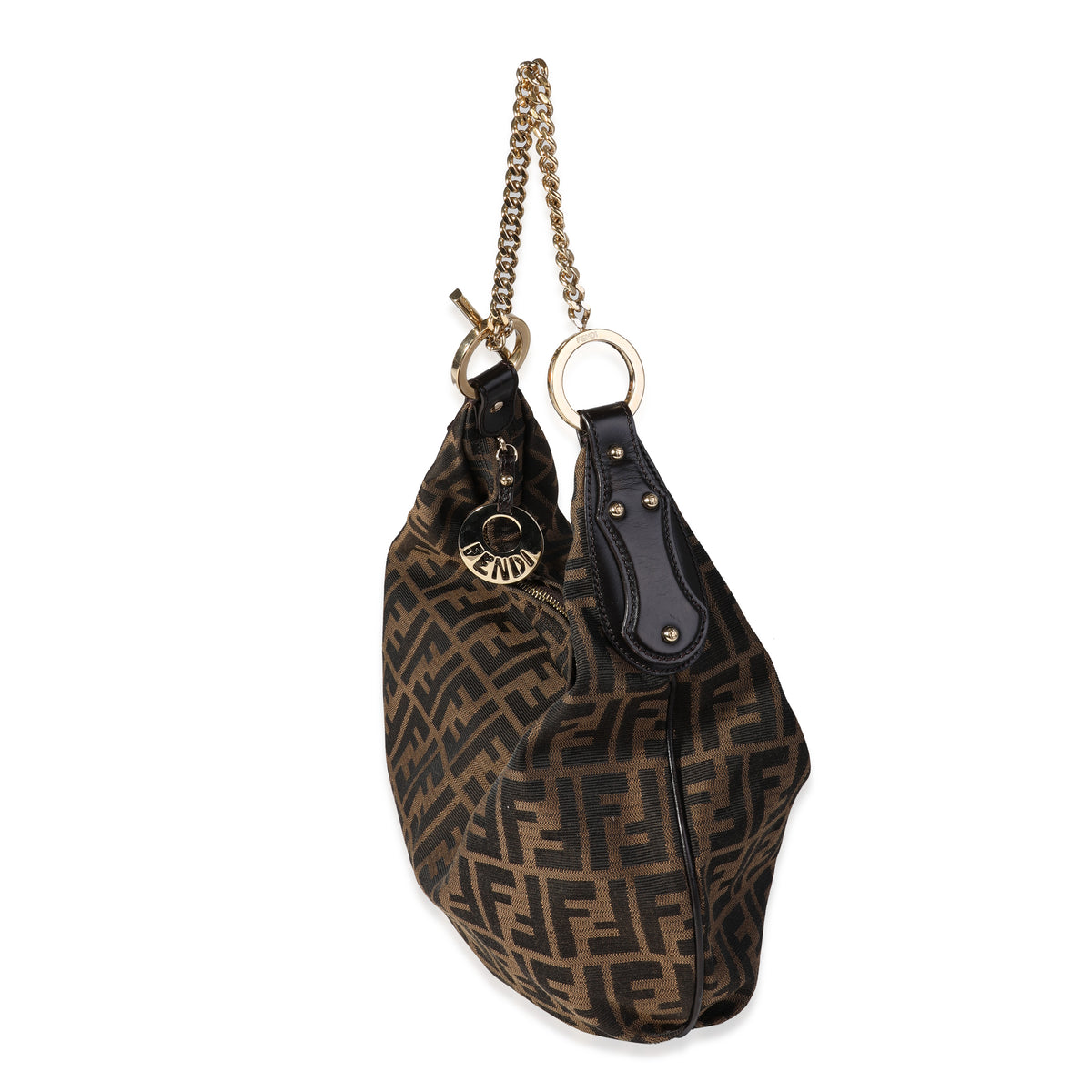 Fendi Brown Zucca Canvas Chef Chain Hobo