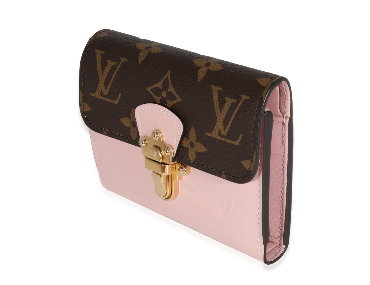 Louis Vuitton Monogram Canvas & Rose Ballerine Vernis Cherrywood Wallet