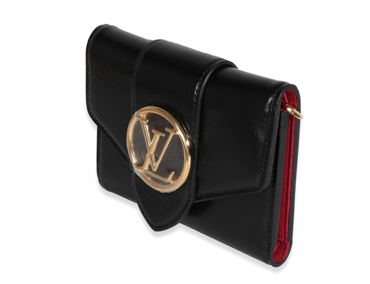 Louis Vuitton LV Pont 9 Wallet Leather Compact Black