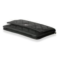 Chanel Black Quilted Nubuck Classic Wallet On Chain