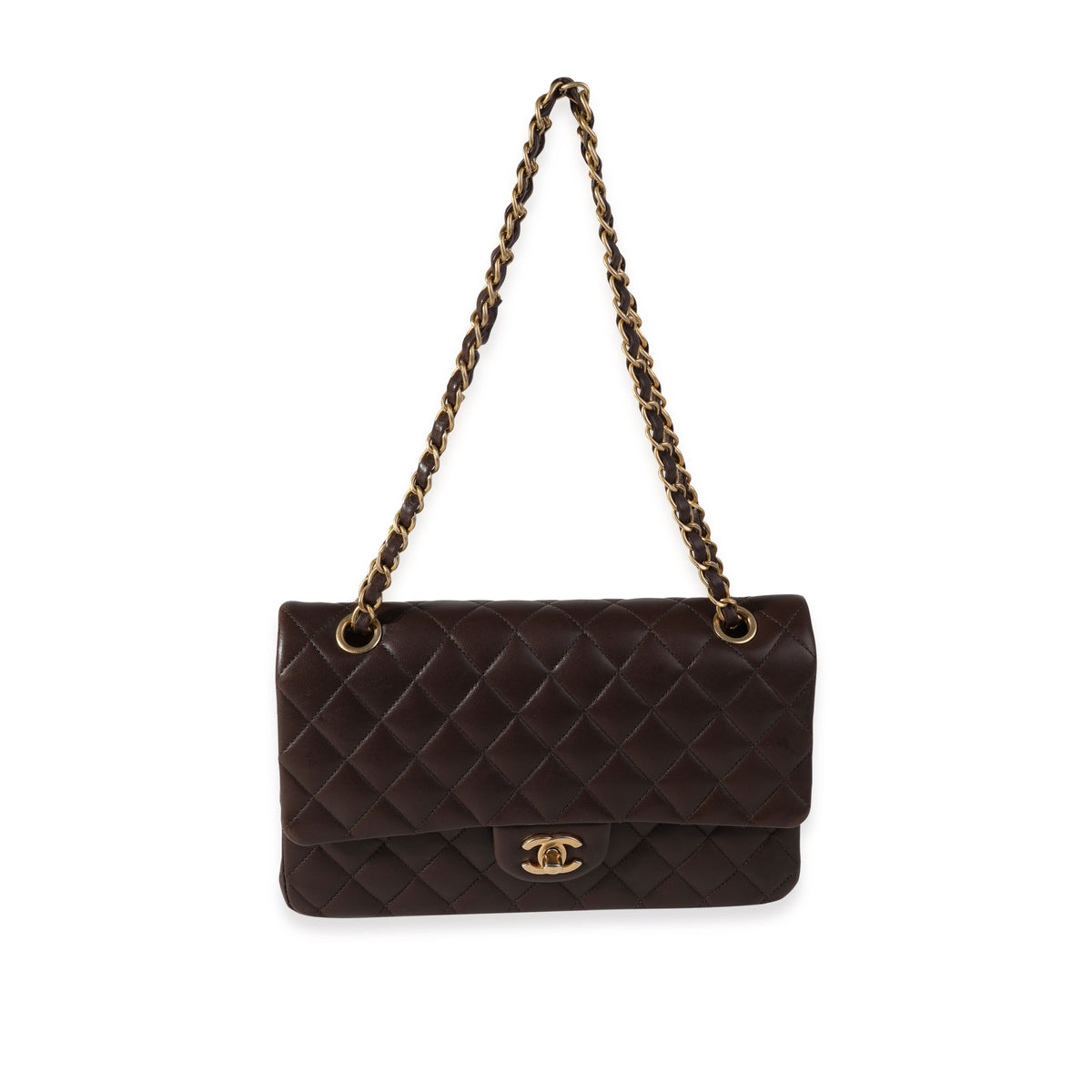 Chanel Chocolate Brown Quilted Lambskin Medium Classic Double Flap Bag