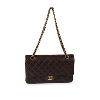 Chanel Chocolate Brown Quilted Lambskin Medium Classic Double Flap Bag