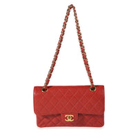 Chanel Red Quilted Caviar Small Classic Double Flap Bag