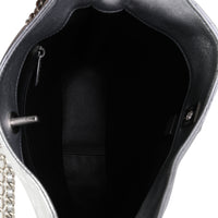 Chanel Silver Quilted Lambskin Chain Hobo