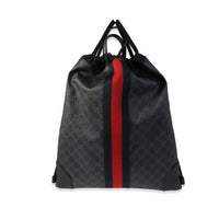 Gucci Black GG Supreme & Web Drawstring Backpack