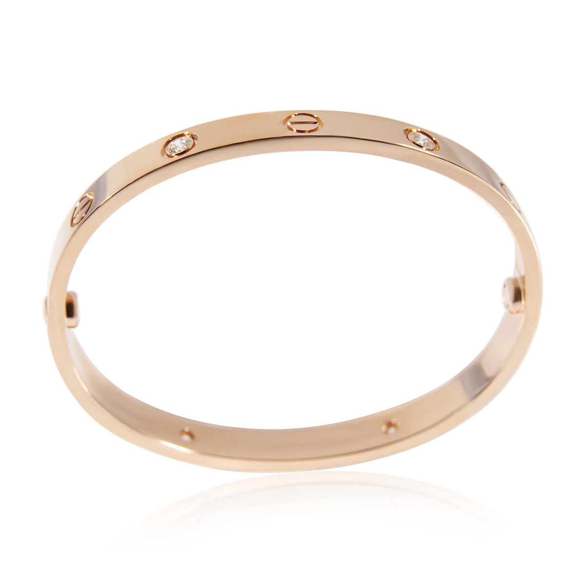 Cartier Love 4 Diamond Bracelet in 18k Rose Gold 0.42 CTW