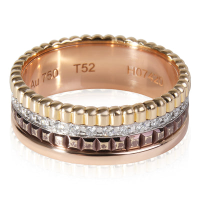 Boucheron Quatre Classique Small Diamond Ring in 18k 3 Tone Gold