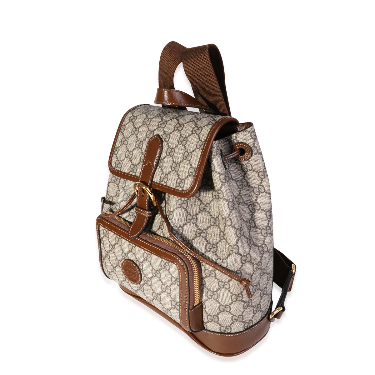 Gucci Brown GG Supreme Interlocking G Backpack