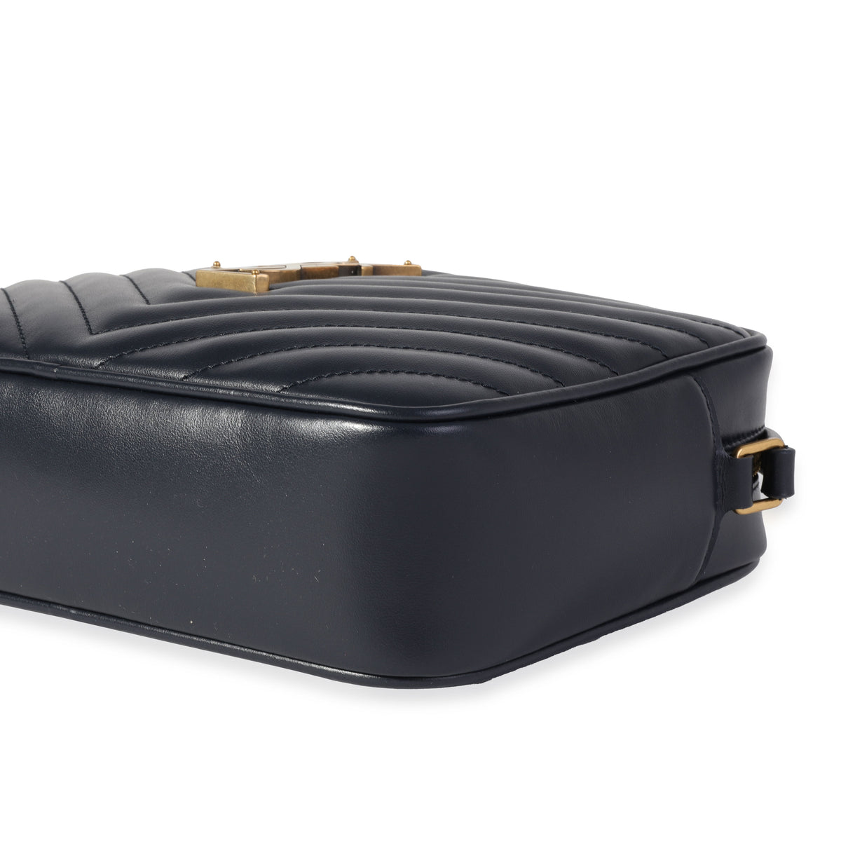 Saint Laurent Deep Marine Matelassé Leather Lou Camera Bag