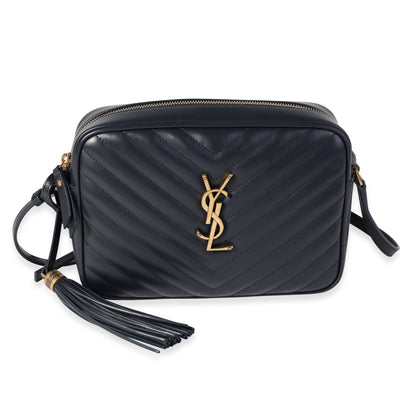 Saint Laurent Deep Marine Matelassé Leather Lou Camera Bag