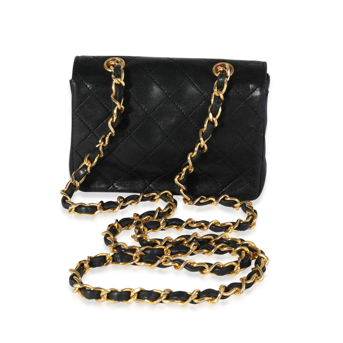 Chanel Vintage Black Quilted Lambskin Mini Flap Crossbody